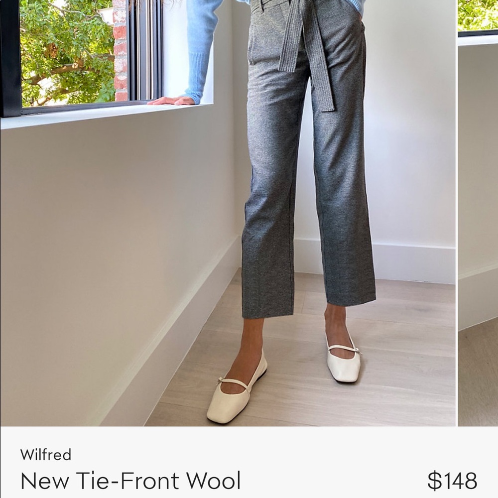 Aritzia New Tie Front Wool Pant
